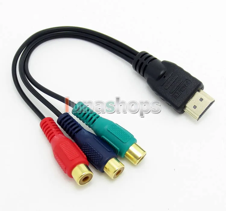 HDMI Male to 3 RCA RGB Audio Video AV Component Cable Lead 1m 1080p