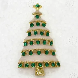 Venta al por mayor árbol de navidad Esmalte Rhinestone Pin broches C101820