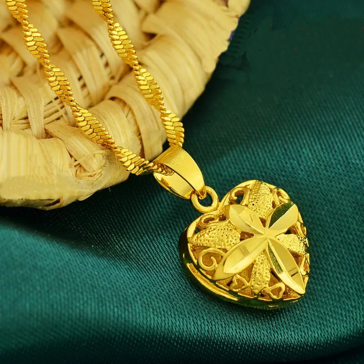Wholesale Gold Plated Bridal Rose Flower Lakshmi Pendant Necklace For ...