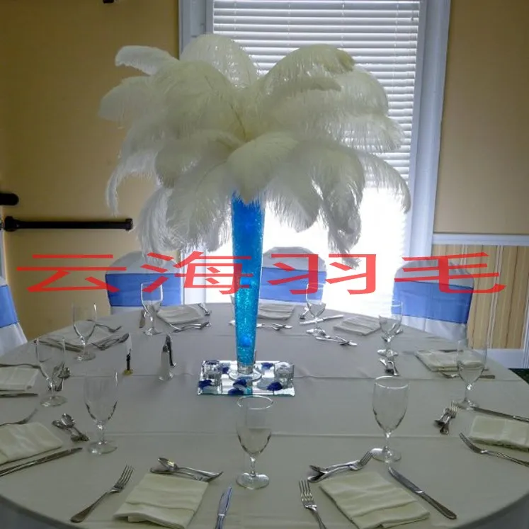 25 30 CM Natural White Ostrich Feathers Plume Centerpiece For Wedding Party  Table Decoration From Packageseller, $0.41