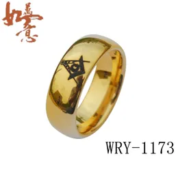 Schwarzer Freimaurer-Laser gewölbter Ring des Gold-Wolframring-Männer WRY-1173 Heiße Verkäufe 8mm