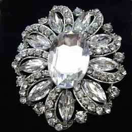 Venda quente Moda Estilo Grandes Cristais De Vidro Flor Mulheres Broche Barato Por Atacado Impressionante Diamante Traje Da Senhora Pin