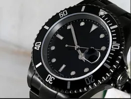 Relógio automático de alta qualidade dos homens todos os relógios de aço inoxidável preto relógio de pulso 011