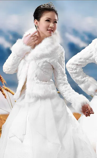 Faux fur deals wedding coat