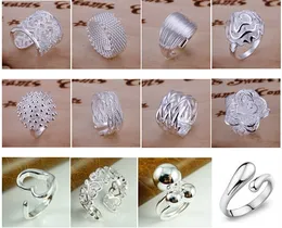 Bezpłatna wysyłka (fabryka biżuterii) Piękny mieszany urok 12PAIR 925 Srebrny pierścień biżuteria najniższa cena moda 1010