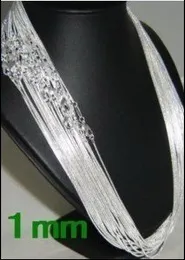 5 partier -1mm 16 '18' 20 '22' 24 '925 Silver Chain Halsband Hög kvalitet med gratis DHL-frakt 1016