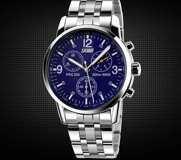 SKMEI Mens Quartz Men Armitron Watch With Stainless Steel Band