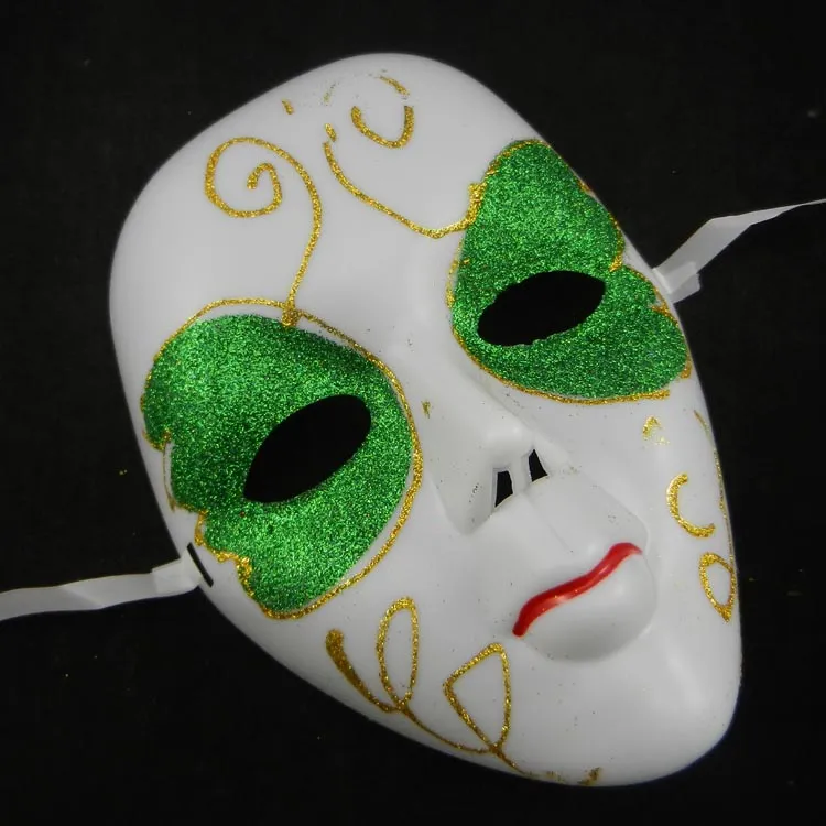 Full Face White Party Masks Carnival Hip Hop Dance Costume Mardi Gras