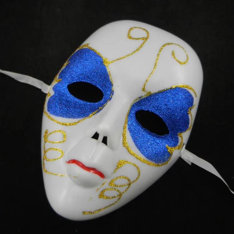 Full Face White Party Masks Carnival Hip Hop Dance Costume Mardi Gras