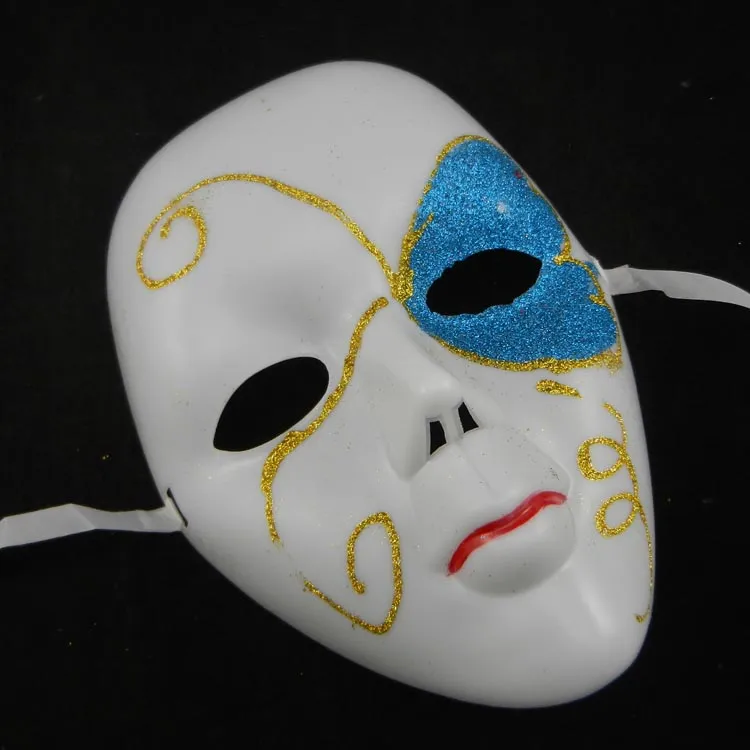 Full Face White Party Masks Carnival Hip Hop Dance Costume Mardi Gras