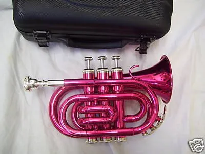 Pink Pocket Trumpet With Hard Case And Mouthpiece Wholesale