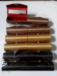 Solid Tom Makeup Läppstifthållare Box Spegel Lip Balm Förpackning Väska Silk Fabric Lip Gloss Förvaringsbehållare Rör 12st / Lot Fri frakt
