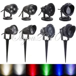 LED -översvämning Spotlight Garden Light Outdoor Waterproof IP67 6W/10W Landscape Wall Yard Path Pond Lawn Lamp med Rod Base 110V - 240V 12V