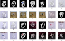 2014 mid September new 30PCS Mixture Ladies Fashion Rings 925 Silver Multi Rhinestone Dazzling Rings mix Size 7 & 8