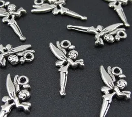 Partihandel - 150pcs tibetansk silver Söt härlig ängel Fairy Charms Pendants för smycken gör fynd 25x14mm