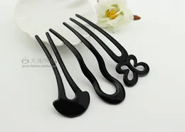 Wholesale-new women's fashion black u wave fat plug fork style tools hair Styling Braiding tools accessory hairpin