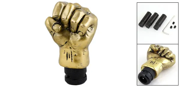 Gold Ton Kunststoff Fist Design Auto Gear Stick Schaltknauf