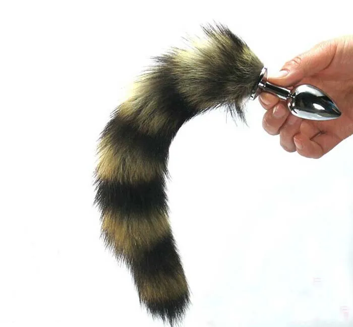 animal anal plug DOMINIX Deluxe Stainless Steel Medium Faux Fur Animal Tail Butt Plug