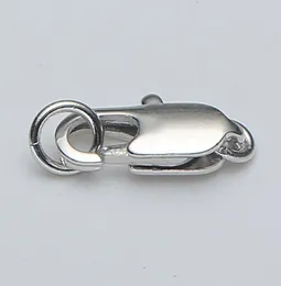 lobster claw clasps with ring real jewelry part 925 sterling silver clutch for necklace 8mm 10mm 12mm 14mm 10pcs/lot drop shipping yk-0042-4