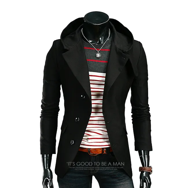 Mens hooded blazer jacket best sale
