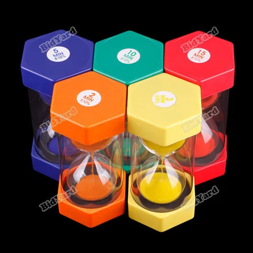 Mini Hourglass Sand Clock Timer Set Of 2 15 Minutes Ideal For