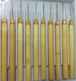 Partihandelfri frakt-10st Top Grade Crochet Hooks Needle för virka Hårförlängningar Ventilation Nål Dropshipping Ny 2015