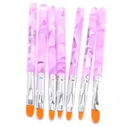 Partihandel-1set / Lot Ny Fashion Point Pen UV Gel Design Builder Fiberborste DIY Nail Art DIY Dotting Tool 600217