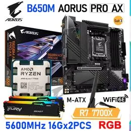 Kit Carte Mère GIGABYTE B650M D2H 2.5GbE Avec AMD Ryzen 5 7500f Am5 Ddr5 Double Canal Jusqua 96 Go 6400 Oc Mhz