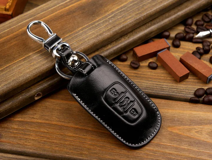 Premium Leather Key Bca Fob Cover Case For Audi Q5 A4 A5 A8 S5 A6