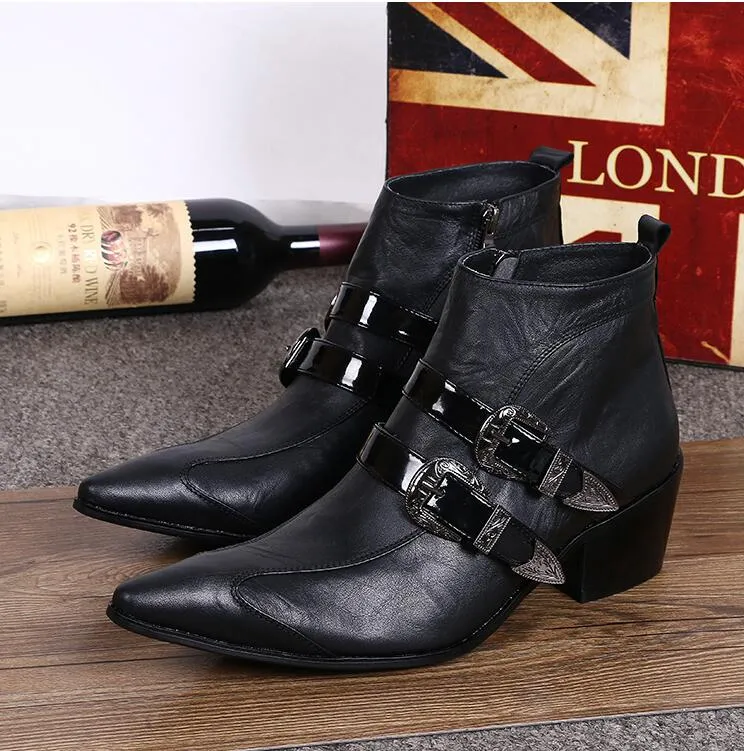 Stylish Mens Leather Wingtip Formal Dress Boots Metal Tip Spikes Motorcylce Fashion Euro Size 46 From Factory Jin 1688 Bulk 90.46 DHgate.Com