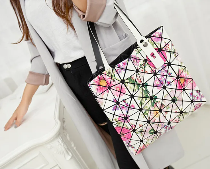 Borse grandi borse a mano per donna colorate geometriche trapuntate a buon mercato firmate in pelle di marca Tote borse borse vendita pacchetto CD