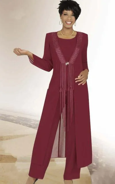 Burgundy mother of deals the bride pant suit