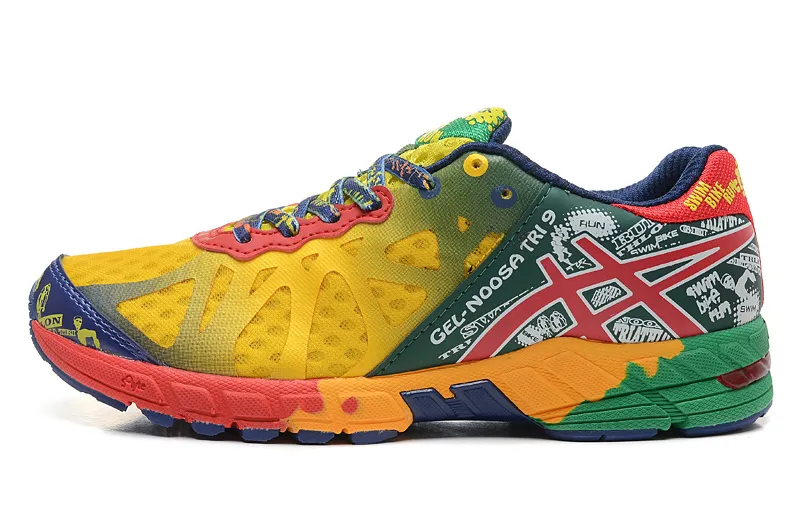 Asics gel noosa tri 9 mens shoes yellow/red/green cheap