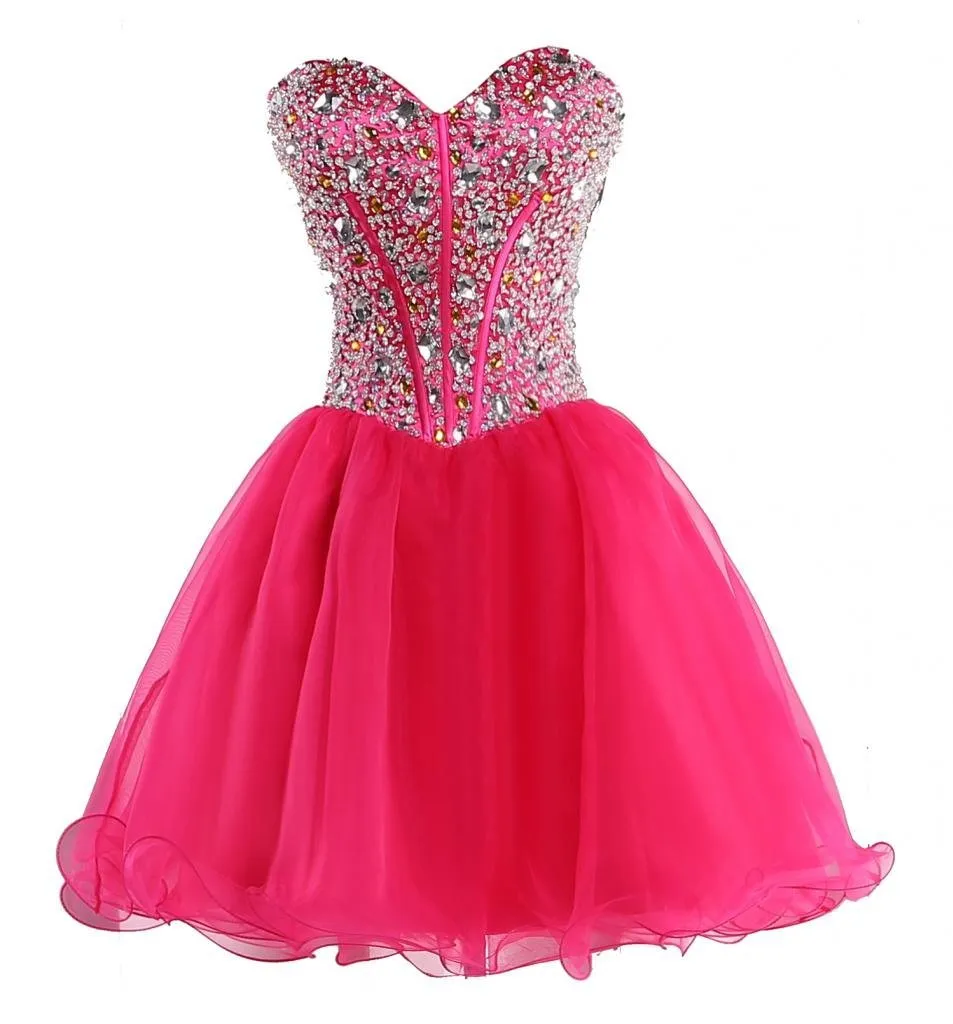 cherry red homecoming dress Zapaka Women Tiered Homecoming Dress Beaded Red Ruffled Satin A Line Short Prom Dress, Red / US24W