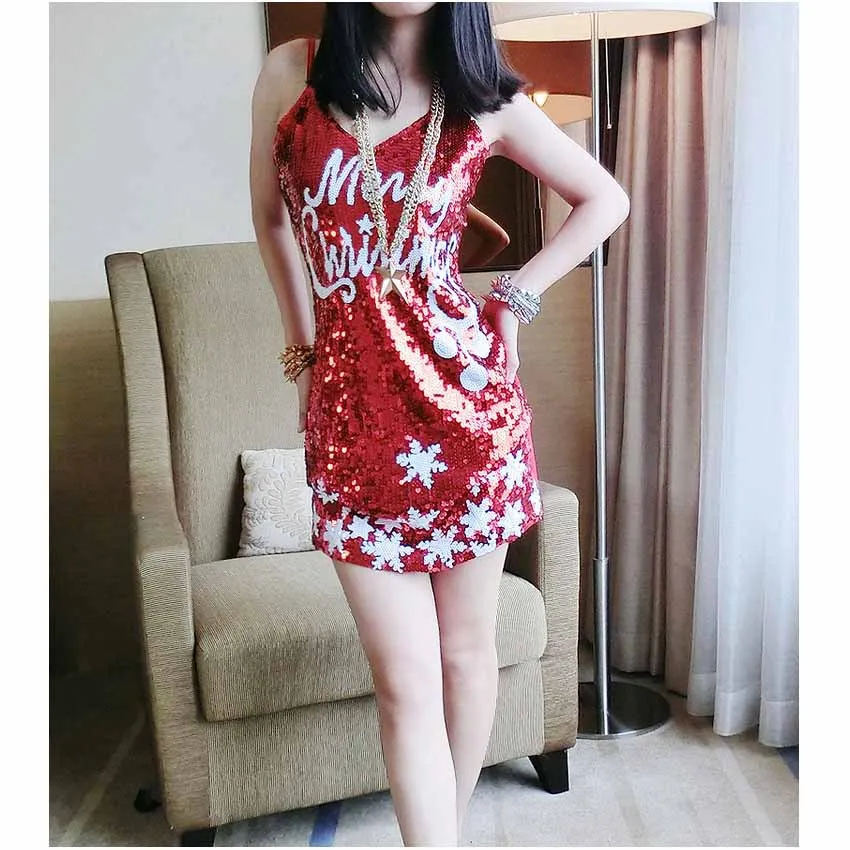 white christmas dresses Red Sequined Short Dress | Red Cocktail Dress