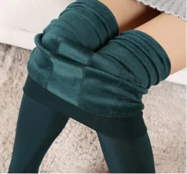 Women Winter Warm Leggings Elastic High Waist Plus Velvet Thick ...