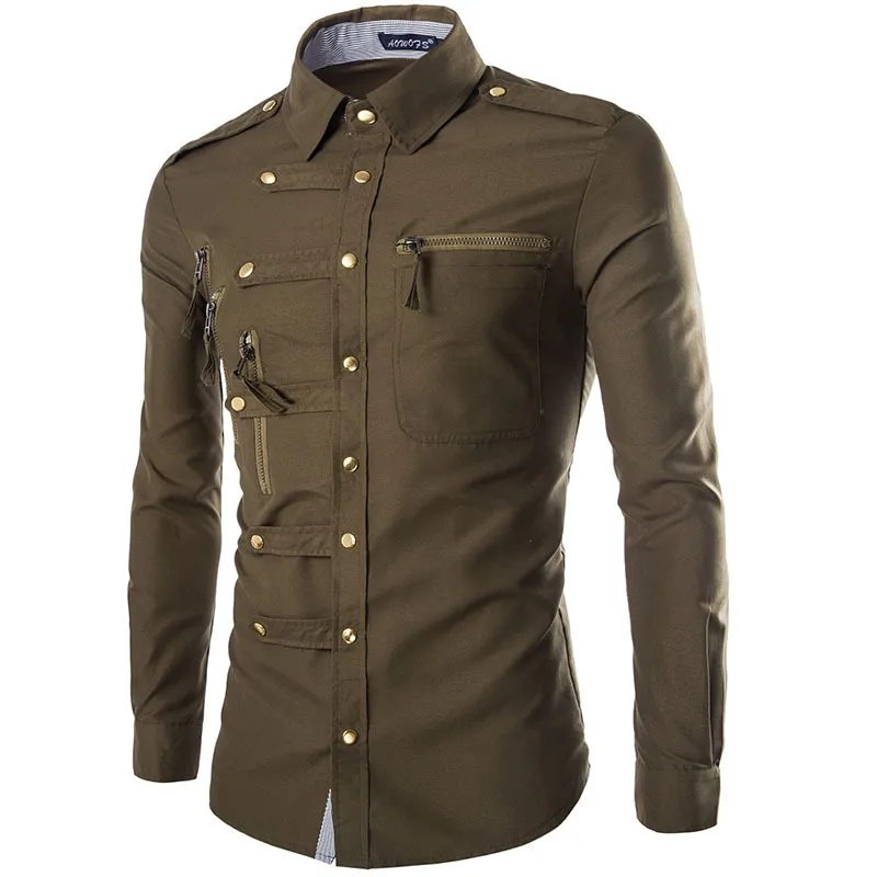 Wholesale Homme Chemise 2020 Design de mode Mens slim Coton Robe De Coton Chemise manches longues Chemise Homme Camisa Masculina