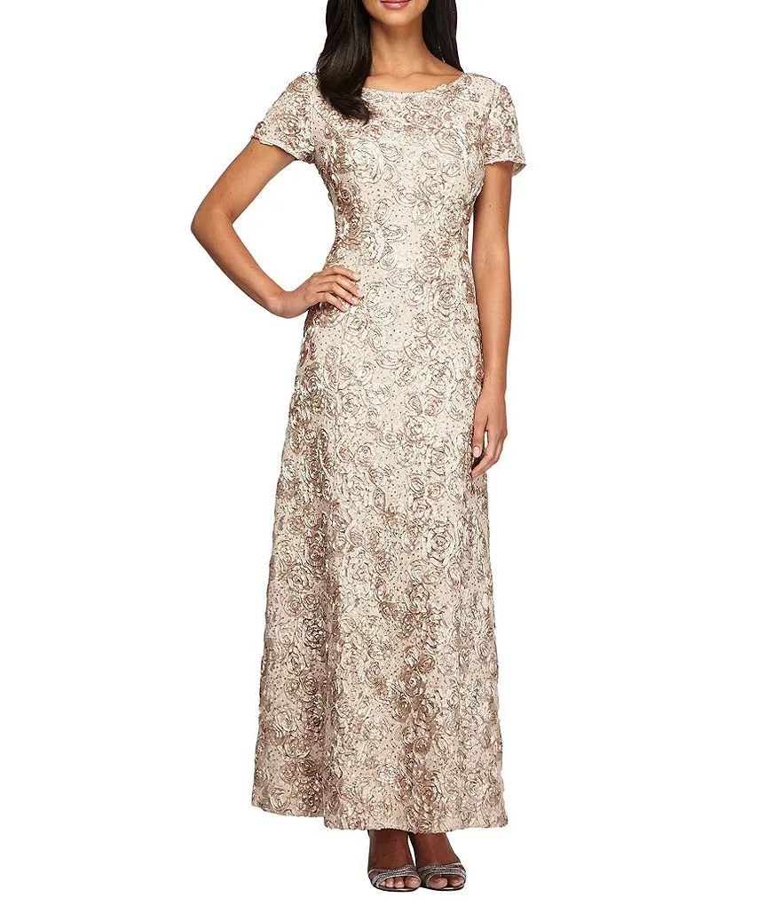 silver and gold mother of the bride dresses Silver Grey Sheath Satin Half Sleeves Mother Of The Bride Dress main image 1