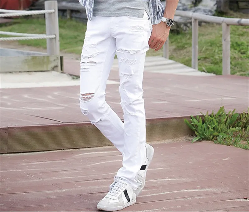 White ripped joggers new arrivals