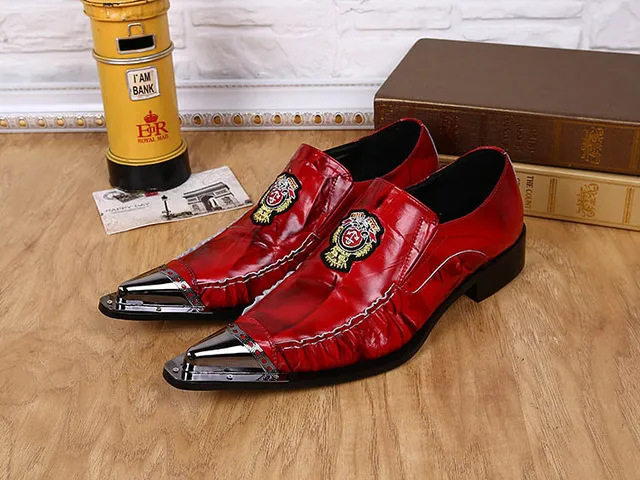 Red wedding best sale shoes for men