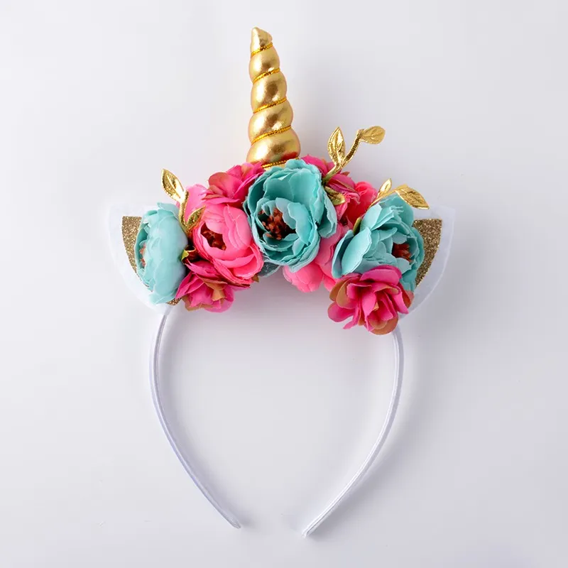 Unicornio Cuerno Diadema Unicornio Corona Floral Banda Para El Cabello Bebé  Niña Accesorio Para El Cabello Foto Apoyo 10 Unids / Lote De 43,05 €