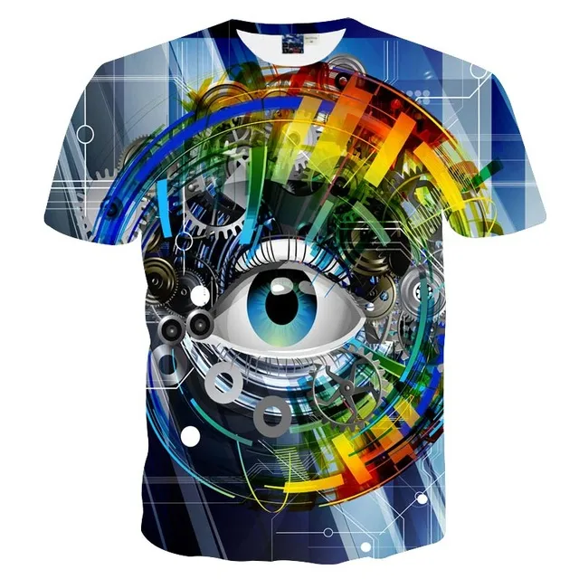 Wholesale 3D Printed T Shirt: Mechanical Gears Eyes Design Mens