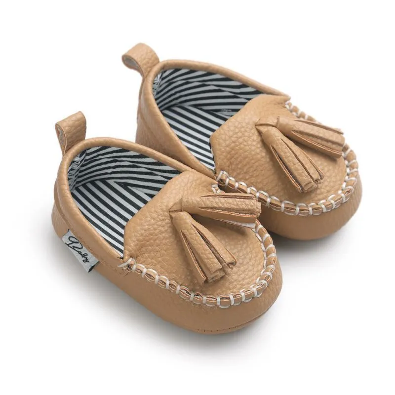 Wholesale Baby Soft Sole Tassel PU Leather Shoes Infant Boy Girl Toddler Moccasin 0 18M Baby Shoes 6 125 DHgate