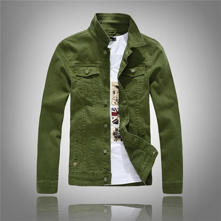 Threadz Military Style Denim Jacket - Khaki