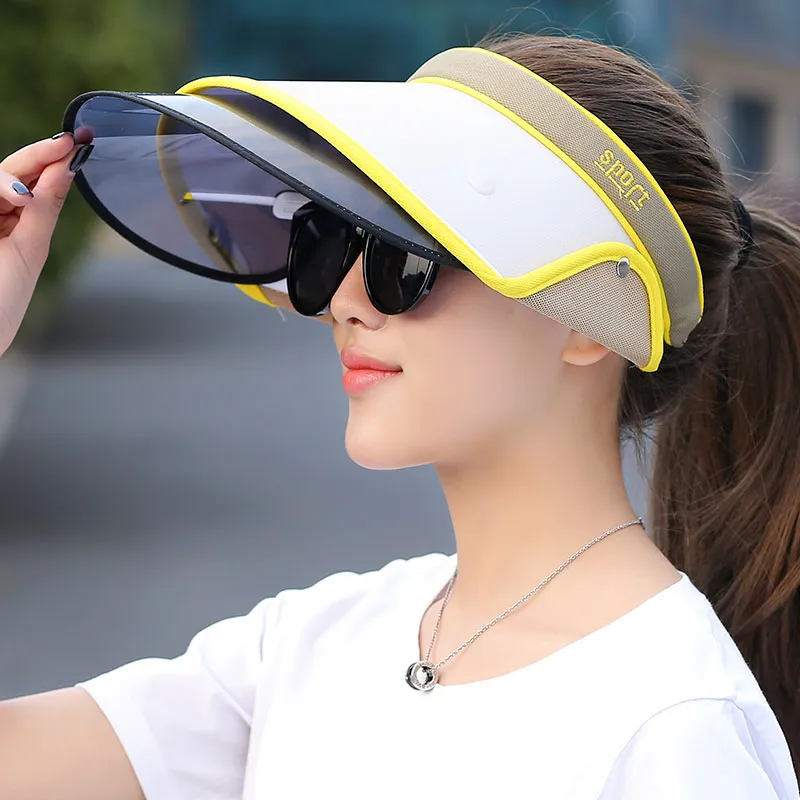 Wholesale Retractable Sun Hat Visor Summer Empty Top Hats Fashion