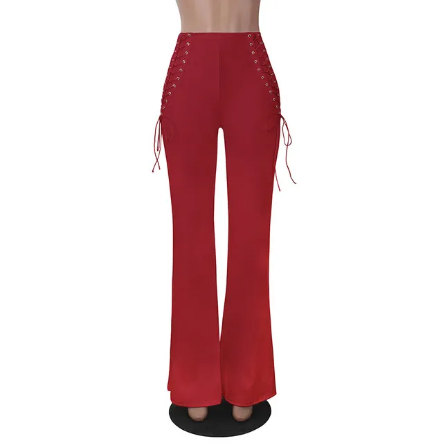 HAOYUAN Wide Leg Pants Autumn 2017 Women Palazzo High Waist