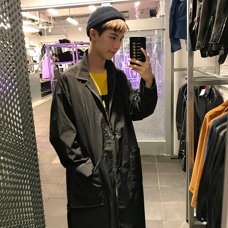 Long windbreaker jacket mens discount