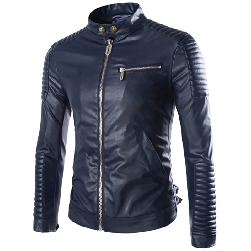 Wholesale Pu Leather Jacket For Men 2016 Autumn Winter Motorcycle Jacket Male Stylish Slim Fit Jacket Veste Cuir Homme Xxl 4 312 DHgate