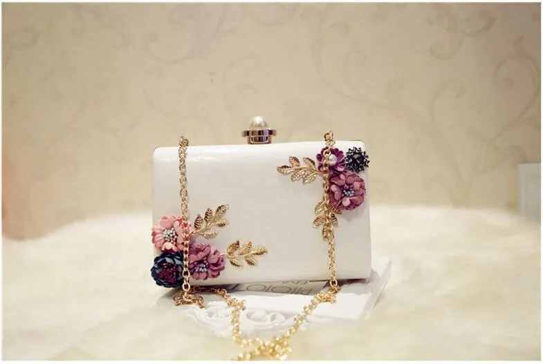 New Gold Clutch Bag Hand Bag 2019 New Flower Fashion Womens Single