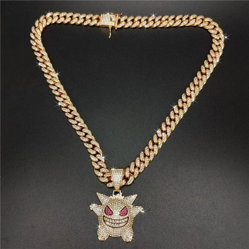 DHgate.com:Iced Out Tennis Chain with Gengar Pendant Hip Hop